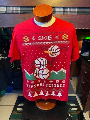 NBA 2K16 Temporada Swishes Feo Navidad Hanes Camisa Roja Para Hombres XL Foto 1 de 4