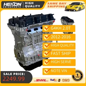 Long Block Engine Assembly For 2012-2016 Hyundai Kia G4KH 2.0T GAS DOHC Old Type - Picture 1 of 7