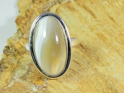 Natürlicher Botswana Achat 925 massiver Sterlingsilber Ring Größe US-8 - Bild 1 von 4