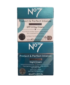 2 × No7 Protect & Perfect Intense ADVANCED Day & Night Cream SPF15 ( 2 x 50ml ) - Picture 1 of 1