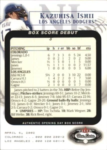 2002 Fleer Box Score Debuts #3 Kazuhisa Ishii /2002 - BB - Picture 1 of 2