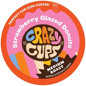 Strawberry Glazed Donut Flavored Coffee Pods 22 Count Eco Friendly K Cups - Picture 1 of 7