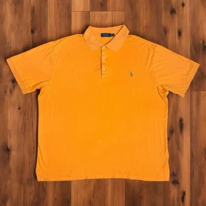 Polo Ralph Lauren Polo Shirt XLT Orange Cotton Jersey Logo Embroidered Preppy - Picture 1 of 7