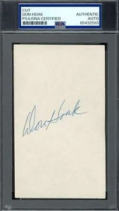 Don Hoak PSA DNA Coa Signed 3x5 Index Card Brooklyn Dodgers Autograph - Picture 1 of 1