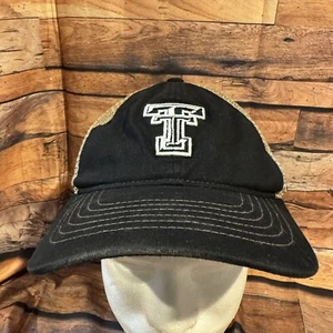 Texas Tech Hat Cap Snapback Adjustable Black Red Raiders Zephyr Tan Mesh - Picture 1 of 8