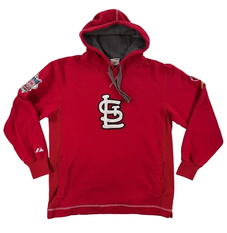 Majestic Men Small Red St. Louis Cardinals Embroidered Logo Full Zip Jacket Cover
