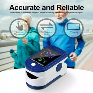 Finger Pulse Oximeter Blood Oxygen Saturation Meter SpO2 Heart Rate Monitor UK - Picture 1 of 9