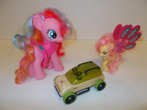 Lot of 2 my little ponies and 1 automoblox wood toy car - Picture 1 of 4