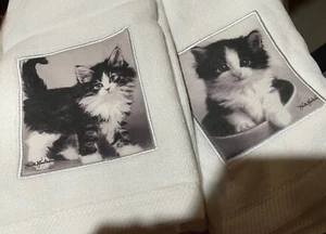 Black White Kitten Baby Cat Pet Collage Bath Hand Towel Set Keith Kimberlin - Picture 1 of 5
