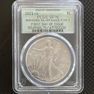 2021-W Burnished American Silver Eagle SP70 PCGS OLD GREEN HOLDER *NO SPOTS* - Picture 1 of 2