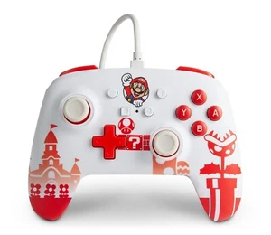 Power A Enhanced Wired Controller for Nintendo Switch Mario Red/White BRAND NEW - Picture 1 of 3