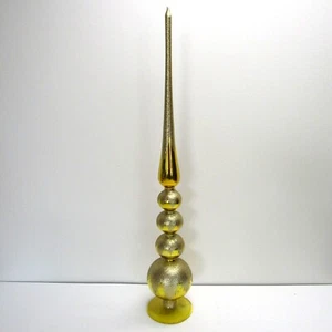 Topper albero di Natale vintage vetro soffiato a mano glitter oro GRANDE 20" decorazione - Foto 1 di 4