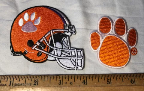 Lot Of 2 University Of Clemson Tigers Iron On Patch NCAA Football Helmet Logo Cover