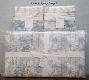 Edredón Completo/Reina Pottery Barn ISLAND PATCHWORK + Fundas AZUL Playa Palmera Tropical - Imagen 1 de 1