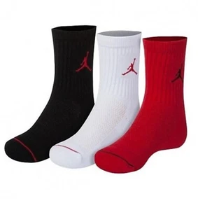 Kids Nike Air Jordan Jump man Crew Socks WJ0010 R78 3 Pack Size 3Y~5Y - Picture 1 of 3