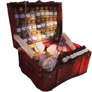 ÉNORME KIT DE SORCELLERIE ~ Fournitures d'autel wiccan ~ Kit de sorcière ~ Boîte de sorcière - Photo 1 sur 3