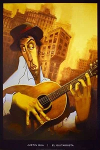 Justin Bua “El Guitarrista” Rare Art Poster 24 x 36 - Picture 1 of 1