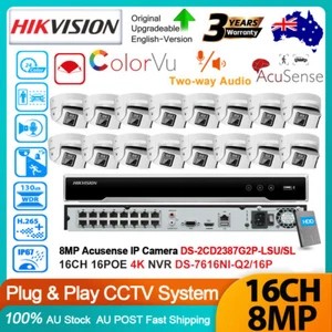 Hikvision 12MP 16CH 8MP Dual Len ColorVu Acusense CCTV System 2-Way Audio Camera - Picture 1 of 28