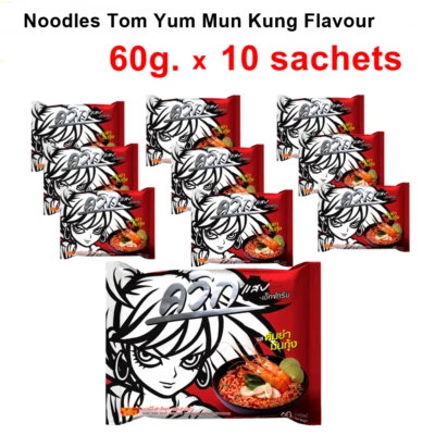 10 быстрых лапш со вкусом Tom Yum Mun Goong чашка быстрого приготовления оригинальный тайский стиль 60 г. - Изображение 1 из 4