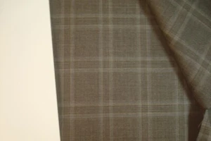 2.77 yds Wool Fabric Luxury Super 100s Suiting Jacket 10 oz Gray Plaid 100" BTP - Picture 1 of 6