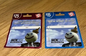 2-2007 Vintage JACK IN THE BOX TARJETAS DE REGALO (SIN VALOR) Coleccionables con Tarjeta Colgante - Imagen 1 de 5