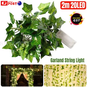 Leaf Garland Lamp Battery Powered Ivy Vine LED Fairy String Lights Home & Party - Picture 1 of 13