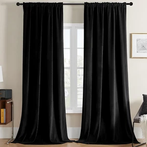 Velvet Curtains 108 Inches Long 2 Panels, Luxury Blackout Thermal Insulated Supe - Picture 1 of 7