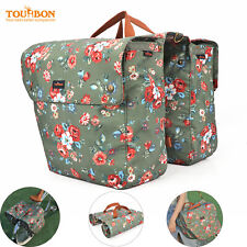Tourbon Bike Bag Rear Rack Double Pannier Trunk Pack Canvas Bag for Girl Women