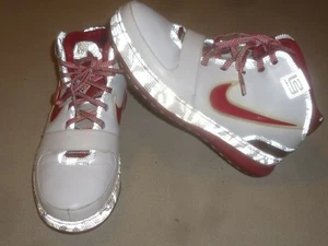 NIKE AIR ZOOM LEBRON 6 OHIO STATE SHOES 852439-010 SIZE 10 BASKETBALL RED WHITE - Picture 1 of 8