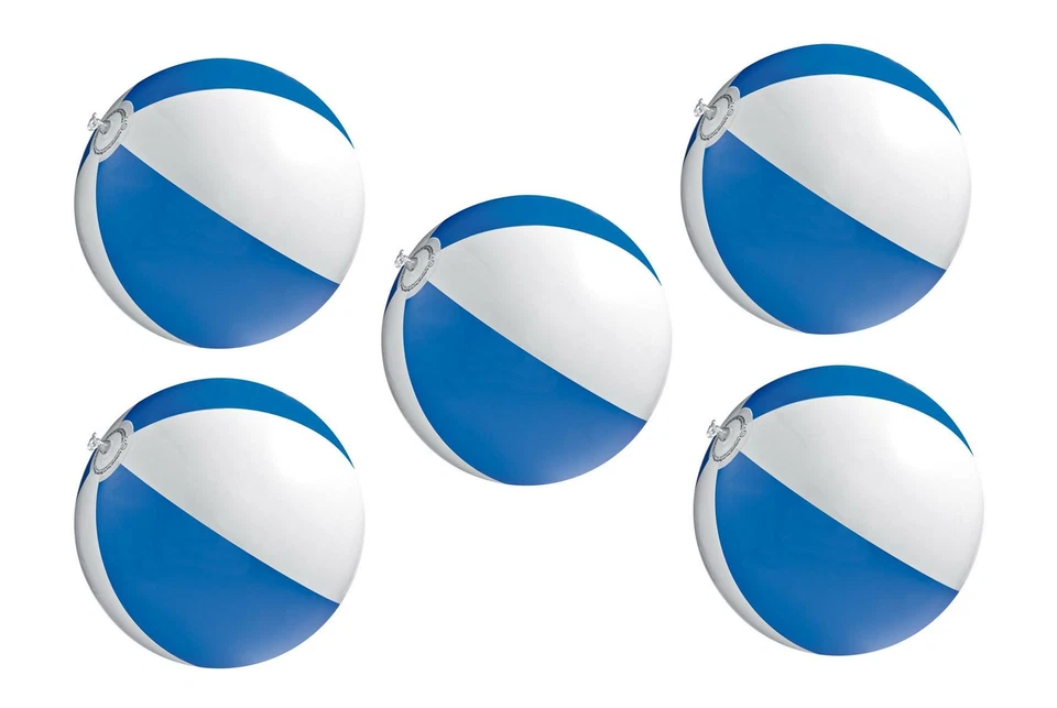 MACMA 5x Mini Strandball / Wasserball / Farbe: blau-weiß