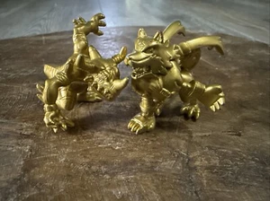 Lot Of 2 2007 Digimon Data Squad 1.5" Gold Greymon Mini Figure Bandai - Picture 1 of 5
