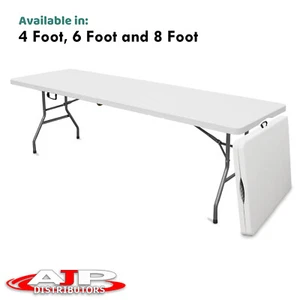 4FT 6FT 8FT Plastic Portable Folding Foldable Table Outdoor Indoor Camping Party - Picture 1 of 33