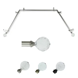 Sparkle 13/16" Bay Window Curtain Rod 20"- 36", 38"- 72", choose from 3 colors - Picture 1 of 6