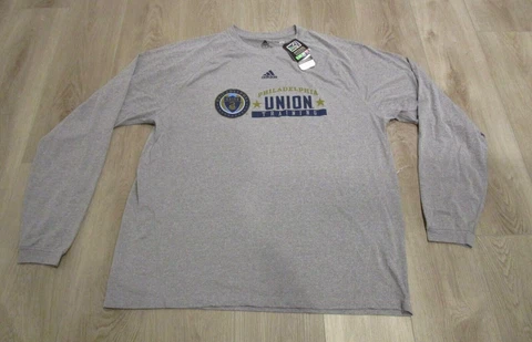 NEW Men's Adidas Philadelphia Union Climalite Performance Long Sleeve Tee XXL Cover