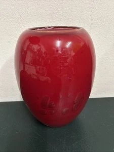 Villeroy & Boch Art Glass Vase Large “air Red” Air Bubbles 23 Cm Stunning Poland - Picture 1 of 7