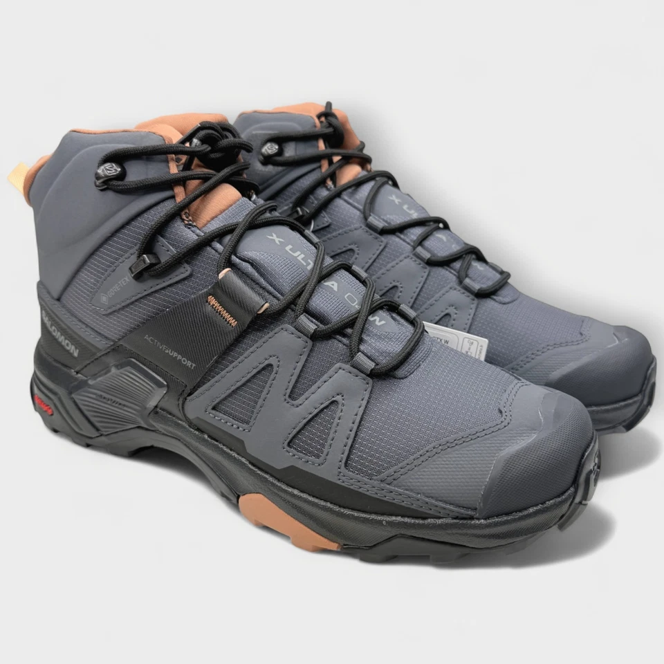 Botas de senderismo Salomon X Ultra 4 Mid GTX para mujer EE. UU. 10,0 Gore-Tex ébano/moca Foto 1 de 4
