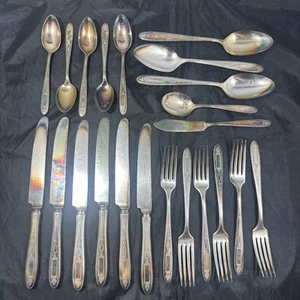 Lotto posate Grosvenor 22 pezzi Oneida Community Silver Plate senza monogramma - Foto 1 di 21