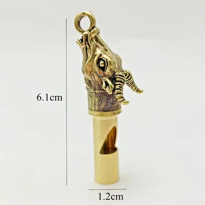 Silbato Colgante Año del Buey o Tauro Suerte Zodiaco Chino - Latón Cobre Foto 1 de 4