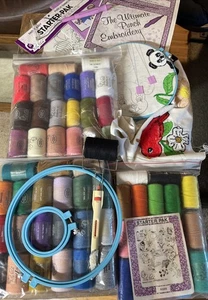 Vintage Pretty Punch Collection 60 Spools Start Up + Many Tools + Partial Art - Picture 1 of 20
