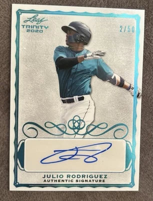 2020 Julio Rodriguez Leaf Auto Trinity 2/50  A-JR1 Mariners - Image 1 of 2