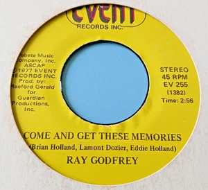 Ray Godfrey   -  Come And Get These Memories   -   Event   -  70's Northern Soul - Picture 1 of 2