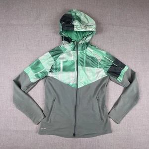 Nike Running Dri-FIT Full Zip Felpa con Cappuccio Giacca Donna Grande Verde Grigio 465559-357 - Foto 1 di 11