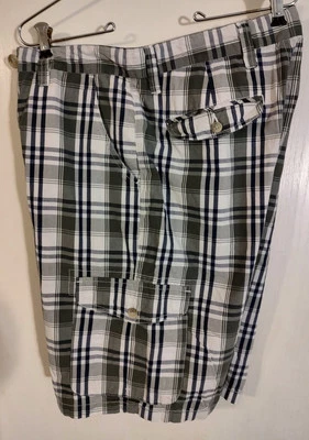 Pantalones Cortos Age of Wisdom Para Hombre 34 Negro Gris Blanco A Cuadros Informales Carga 7 Bolsillos Foto 1 de 4