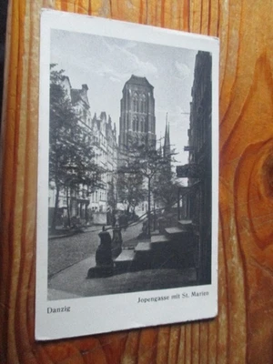 DANZIG JOPENGASSE MIT ST: MARIEN POSTKARTE 330 DANZIGER VERLAGSGES- DANZIG - Bild 1 von 2