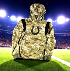 Indianapolis Colts Nike Hoodie Youth 10/12 M Camo Flag Patriot Digital Salute - Picture 1 of 13