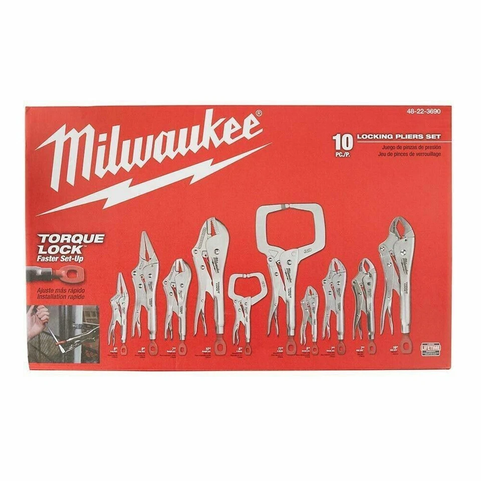 Milwaukee Electric 48-22-3690 10Pc Torque Lock Auto Plier Kit - Image 1 of 1