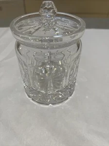 Waterford Kristall Lismore 4" Marmelade Gelee Glas mit Deckel Zucker Honig - Bild 1 von 9