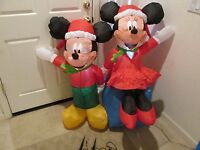 Gemmy 4 Foot Airblown Disney Christmas Mickey & Minnie Mouse Present Inflatable