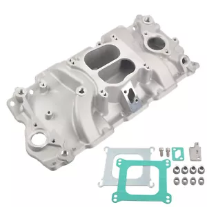 Aluminum Spread Bore Intake Manifold For 55-95 Small Block Chevy 305 327 350 400 - Foto 1 di 12