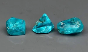 ★★ RARE !! 3 APATITES BLEUES BRUTES D'AFRIQUE : 5,58 CARATS ★★ p410.135T - Foto 1 di 1